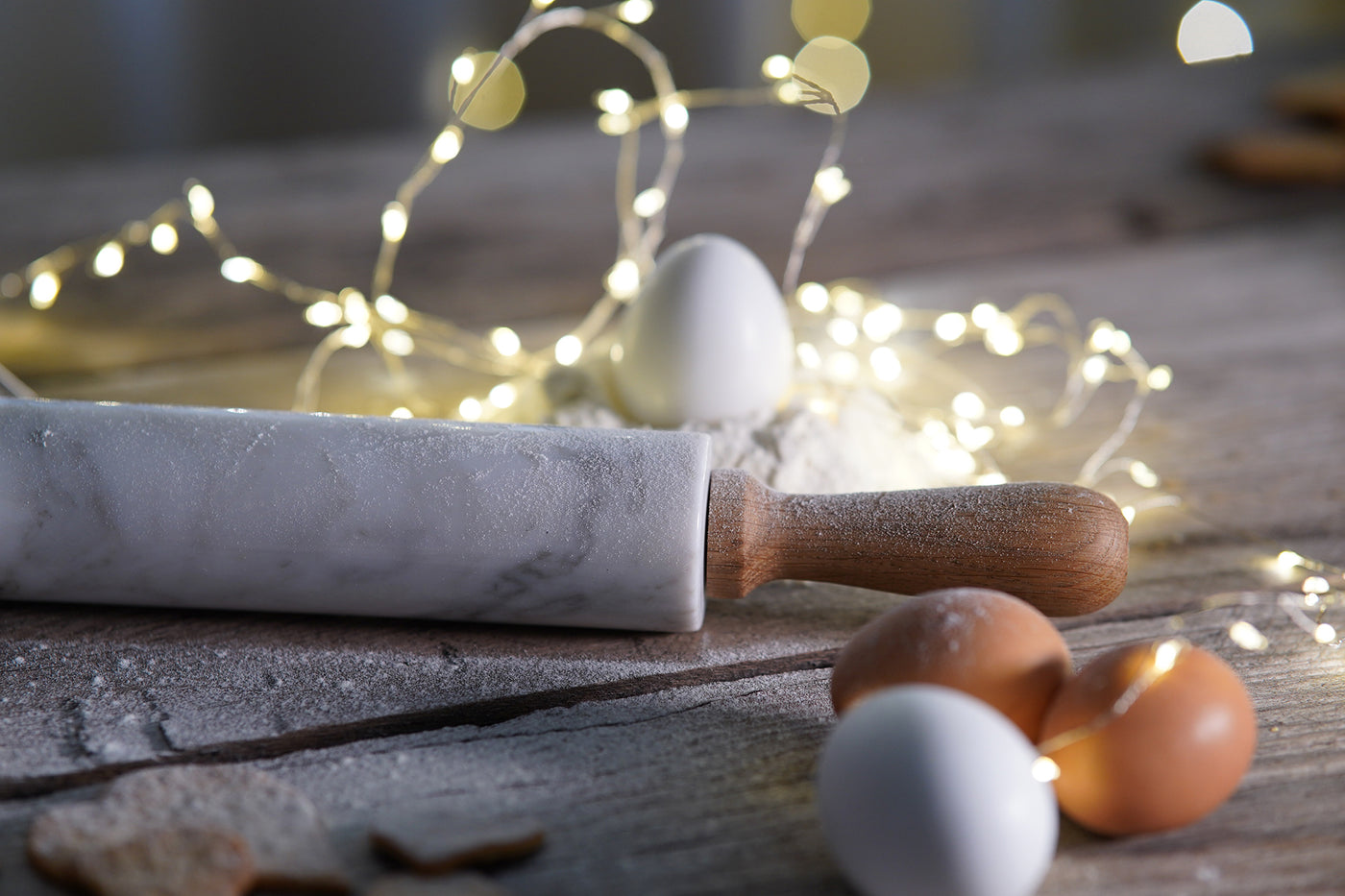 Mattarello in Marmo Bianco di Carrara - Utensile da Cucina Elegante
