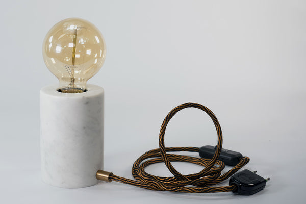 Lampada Desk in Marmo Bianco Carrara