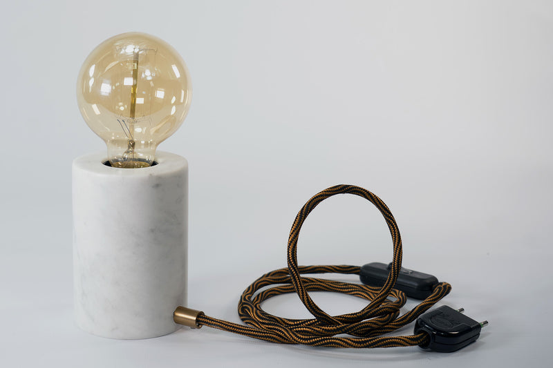 Lampada Desk in Marmo Bianco Carrara