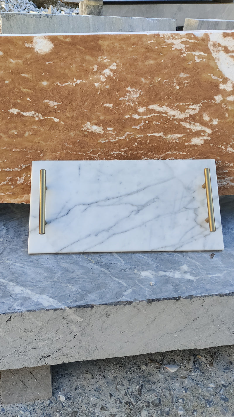 Vassoio in Marmo Bianco di Carrara