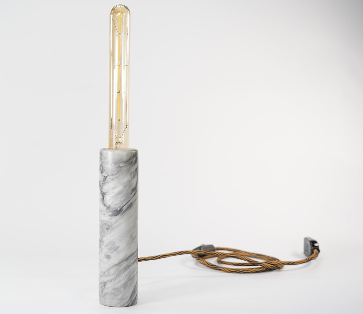 Jedi Lampada Desk in Marmo Grigio Bardiglio