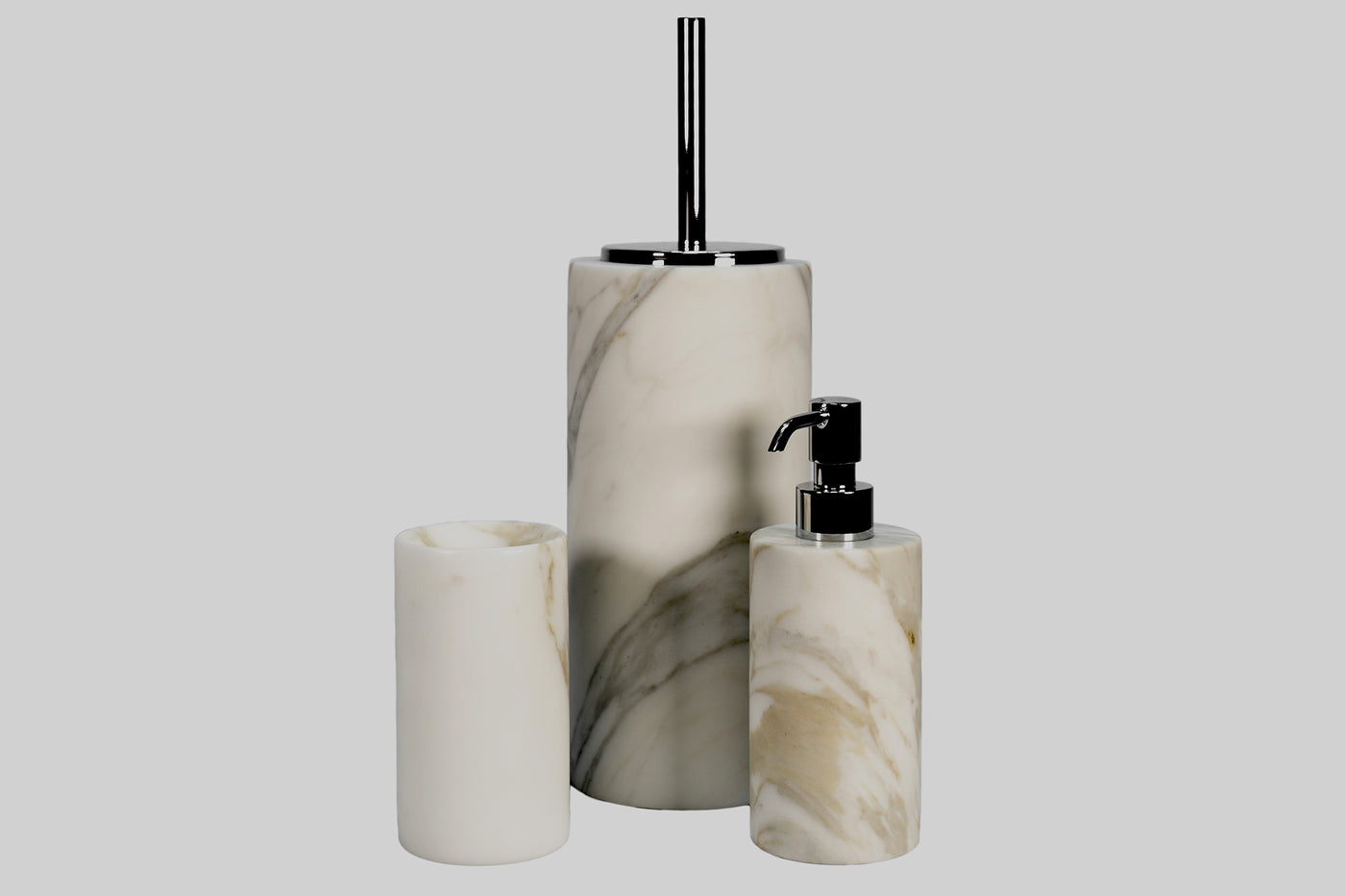 Set da Bagno in Marmo con venature uniche, accessorio elegante per il bagno.