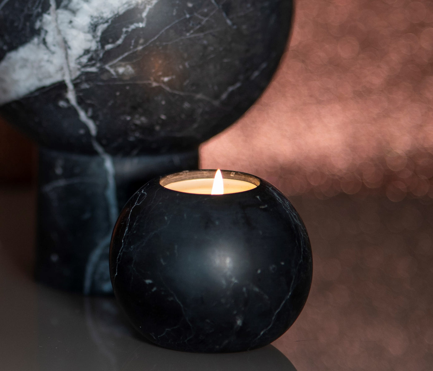 Porta Candela 'Ball' in Marmo