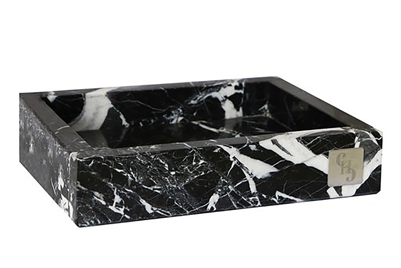 Vassoio In Marmo PRETYZOOM - Piatto Portata Per Antipasti, Dessert E Salse, Nero, 20x20 Cm