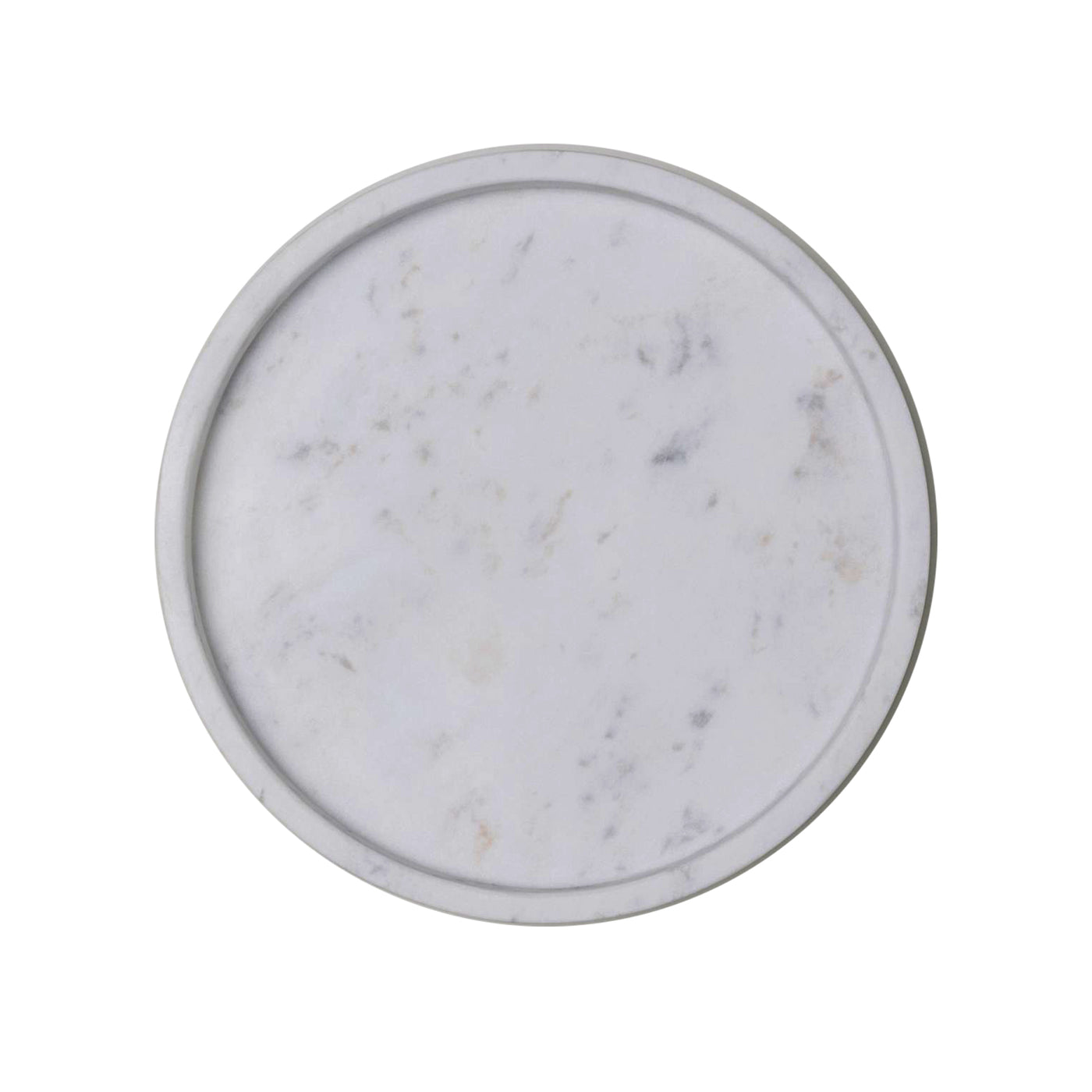 Vassoio Tondo in Marmo Bianco con venature uniche, accessorio elegante per la tavola.