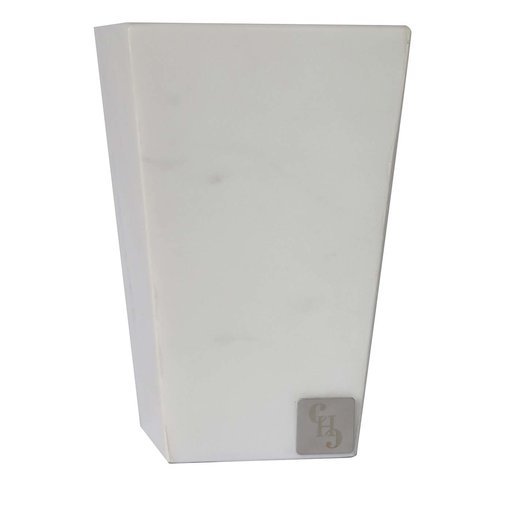 Vaso Trapezio in Marmo Statuario con venature uniche, decorazione elegante per la casa